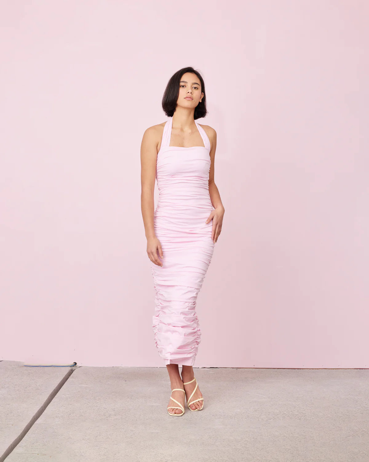 Ruby - Ariel Halter Dress in Carnation