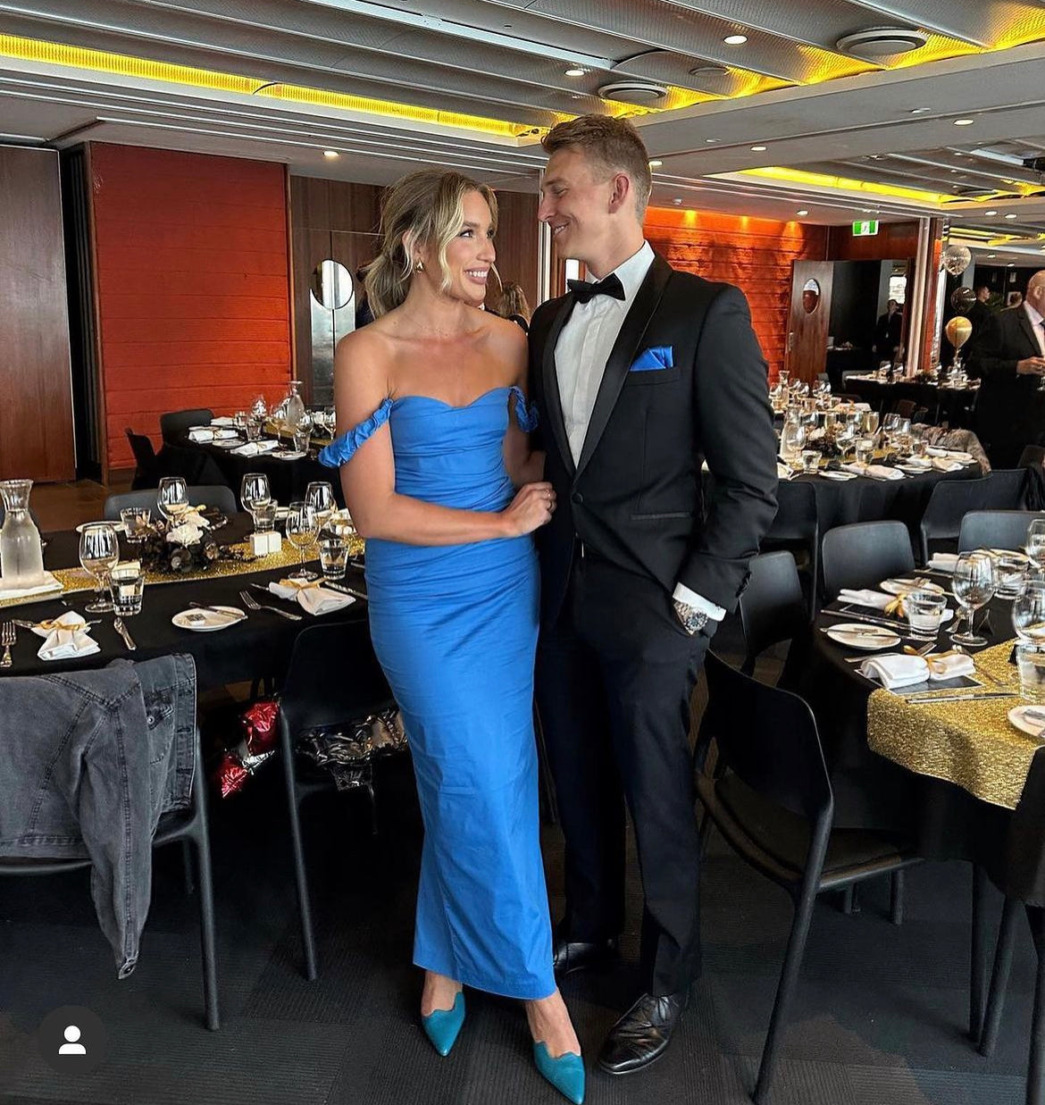 Sir The Label - Azul Balconette Gown in Cobalt