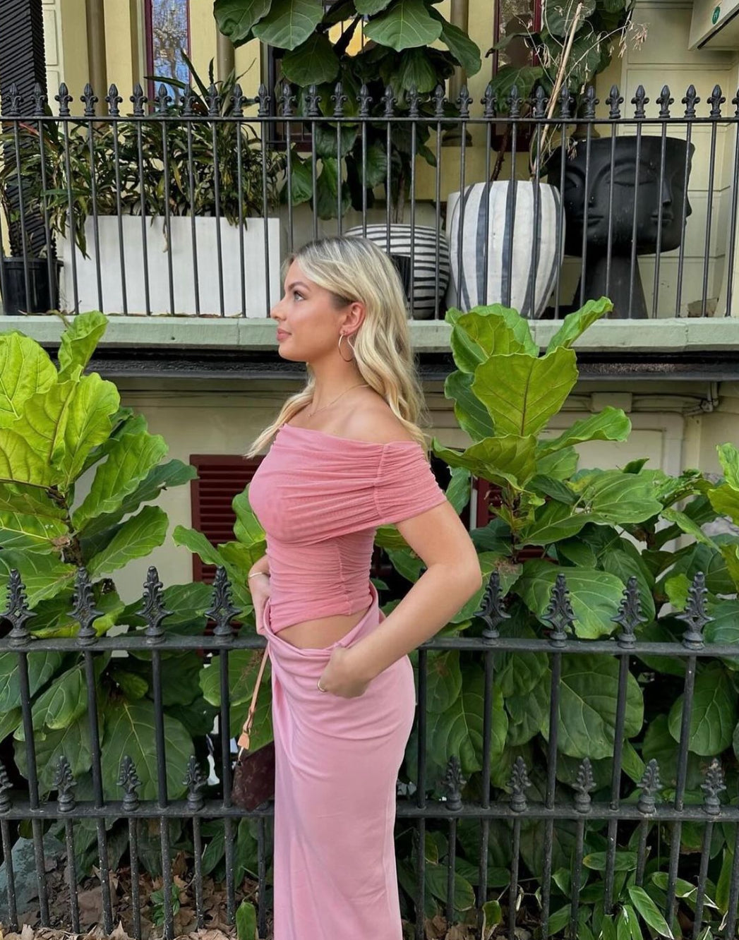 Benni - Nico Off Shoulder Maxi Dress Candyfloss