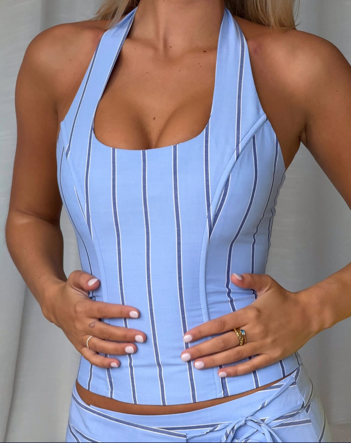 I Am Delilah - Sabrina Corset and Wrap Skirt Set in Bluebell