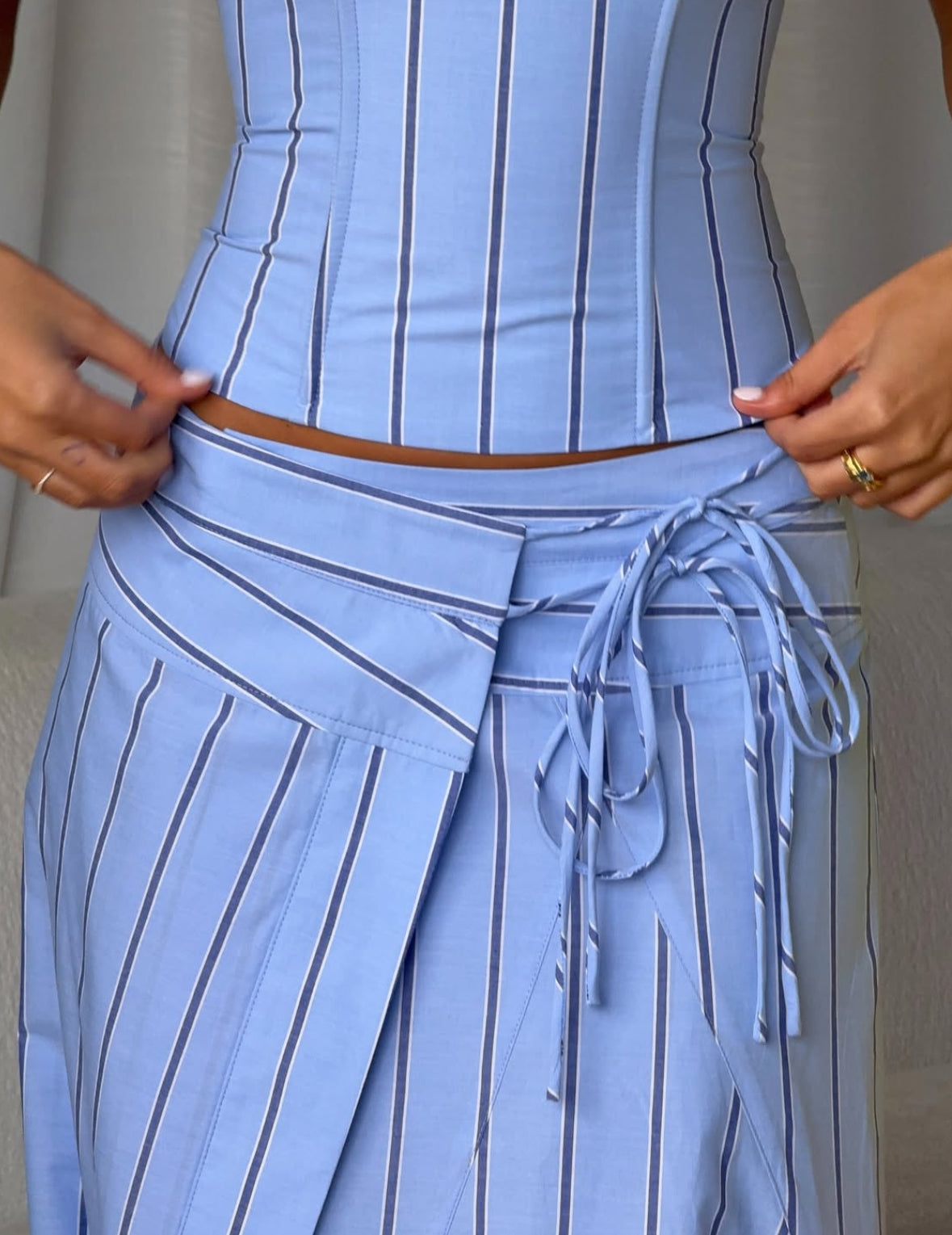 I Am Delilah - Sabrina Corset and Wrap Skirt Set in Bluebell