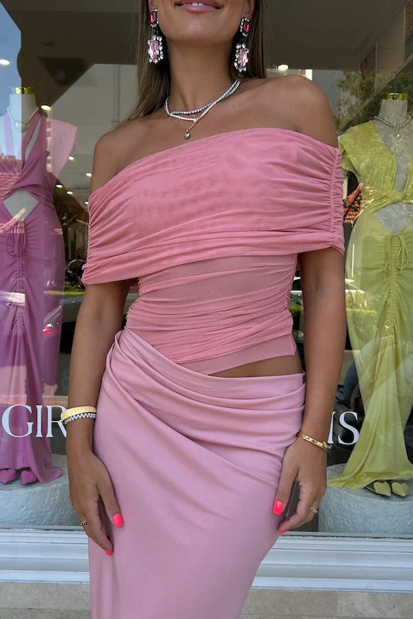 Benni - Nico Off Shoulder Maxi Dress Candyfloss