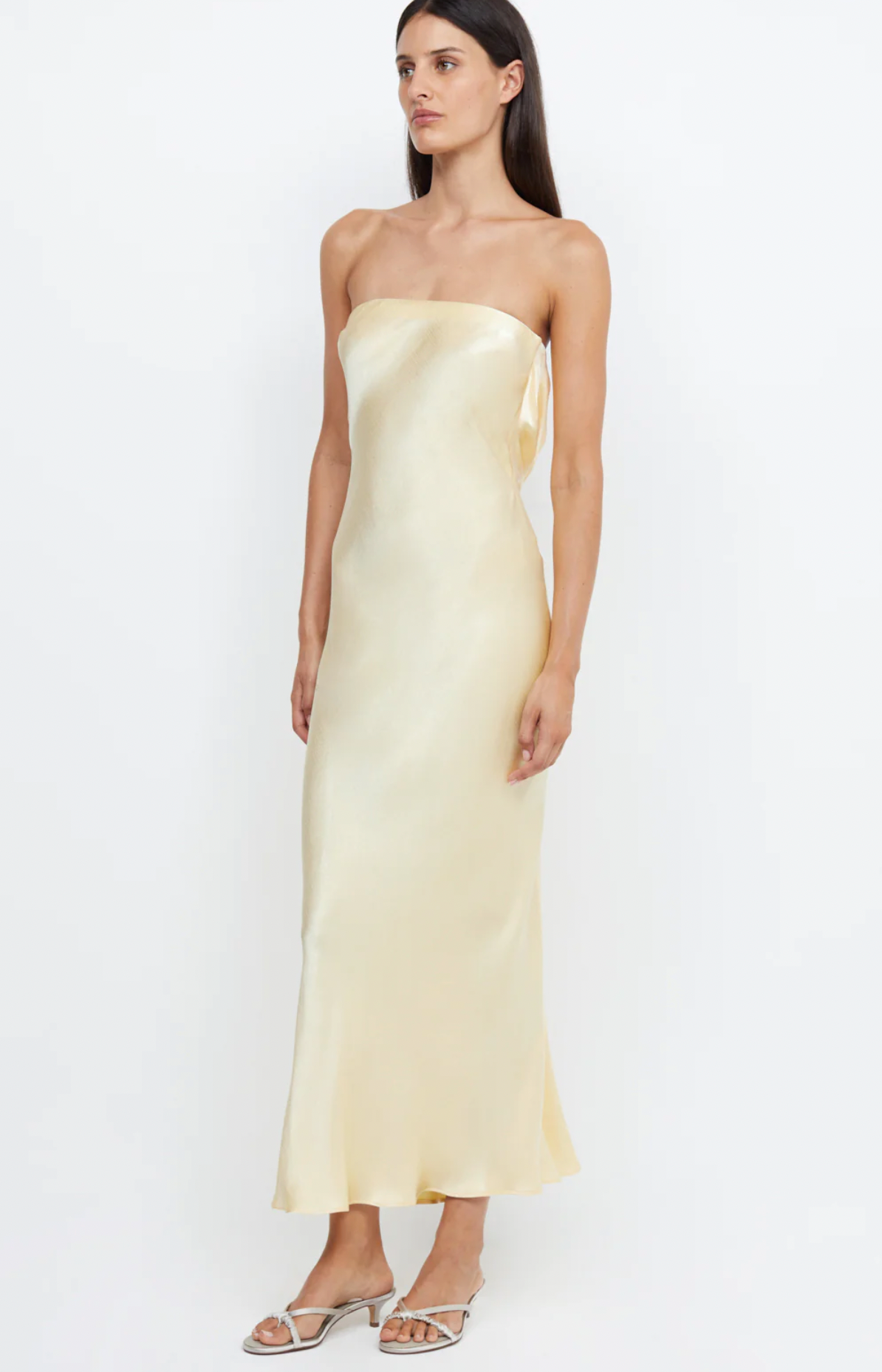 Bec and Bridge - Moondance Strapless Dress in Ice Yellow