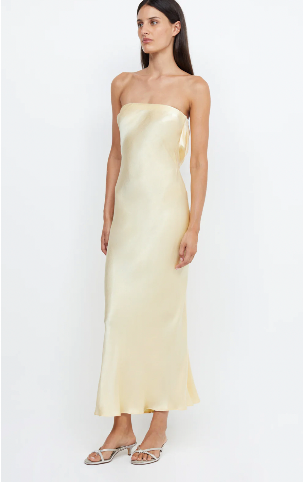 Bec and Bridge - Moondance Strapless Dress in Ice Yellow