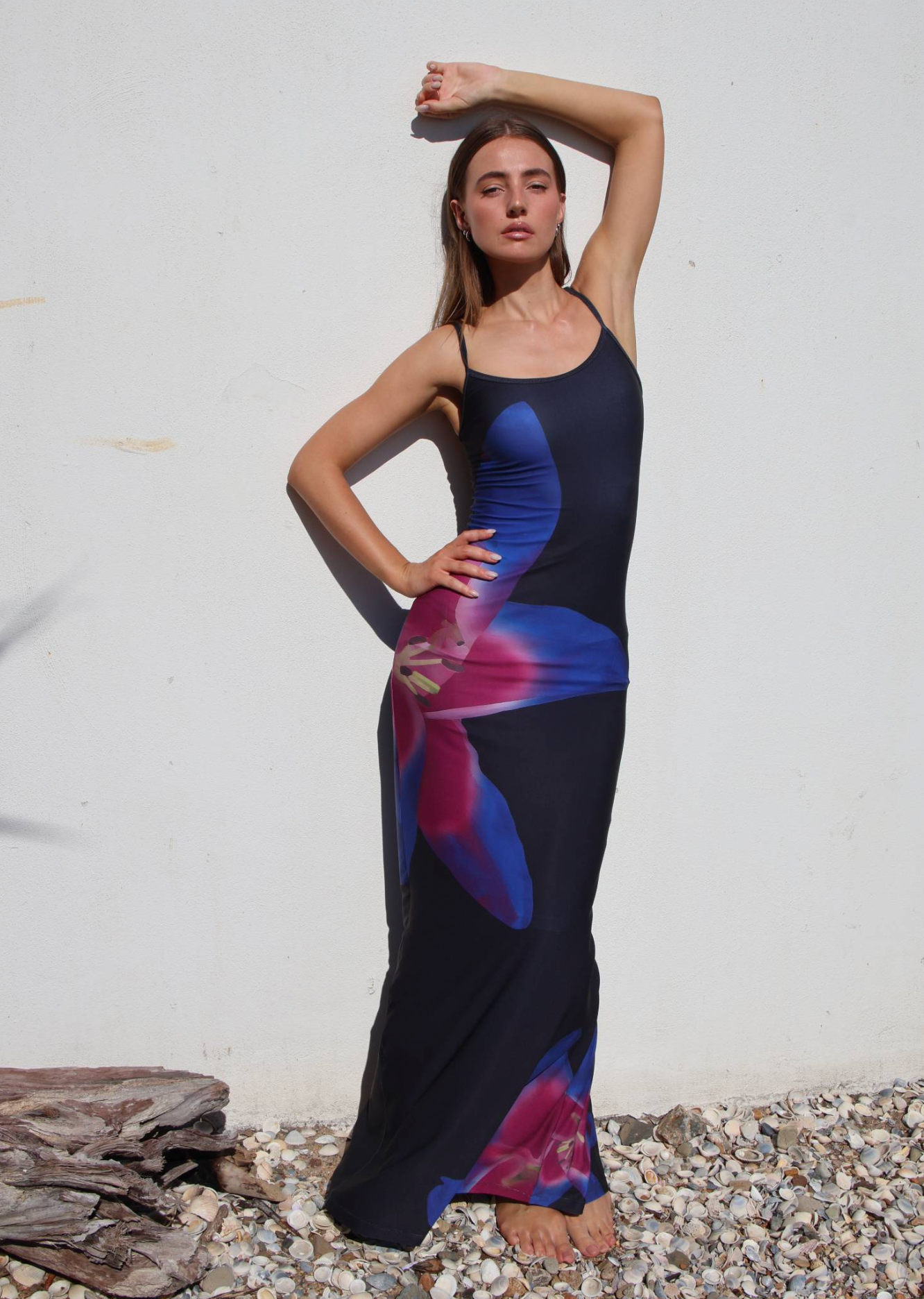 With Harper Lu - Midnight Floral Slip Dress