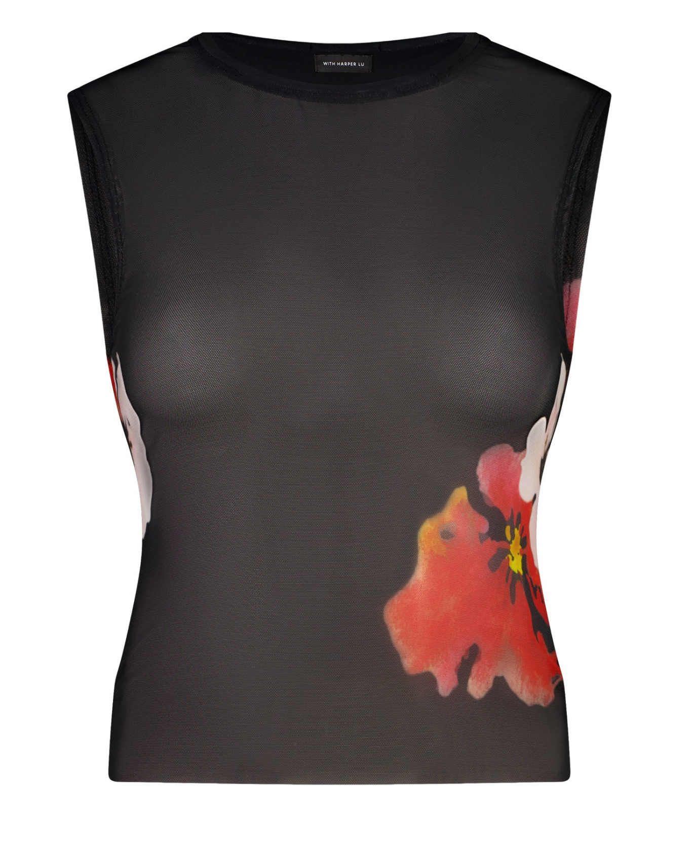 With Harper Lu - Mesh Tank + Skirt in Black Floral