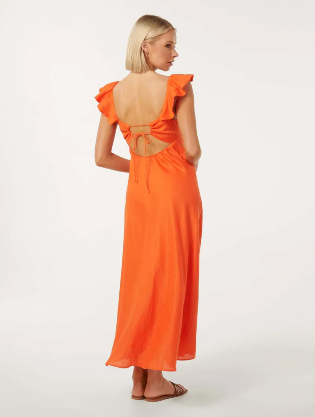 Forever New - Jessica Flutter-Sleeve Midi Dress in Firecracker