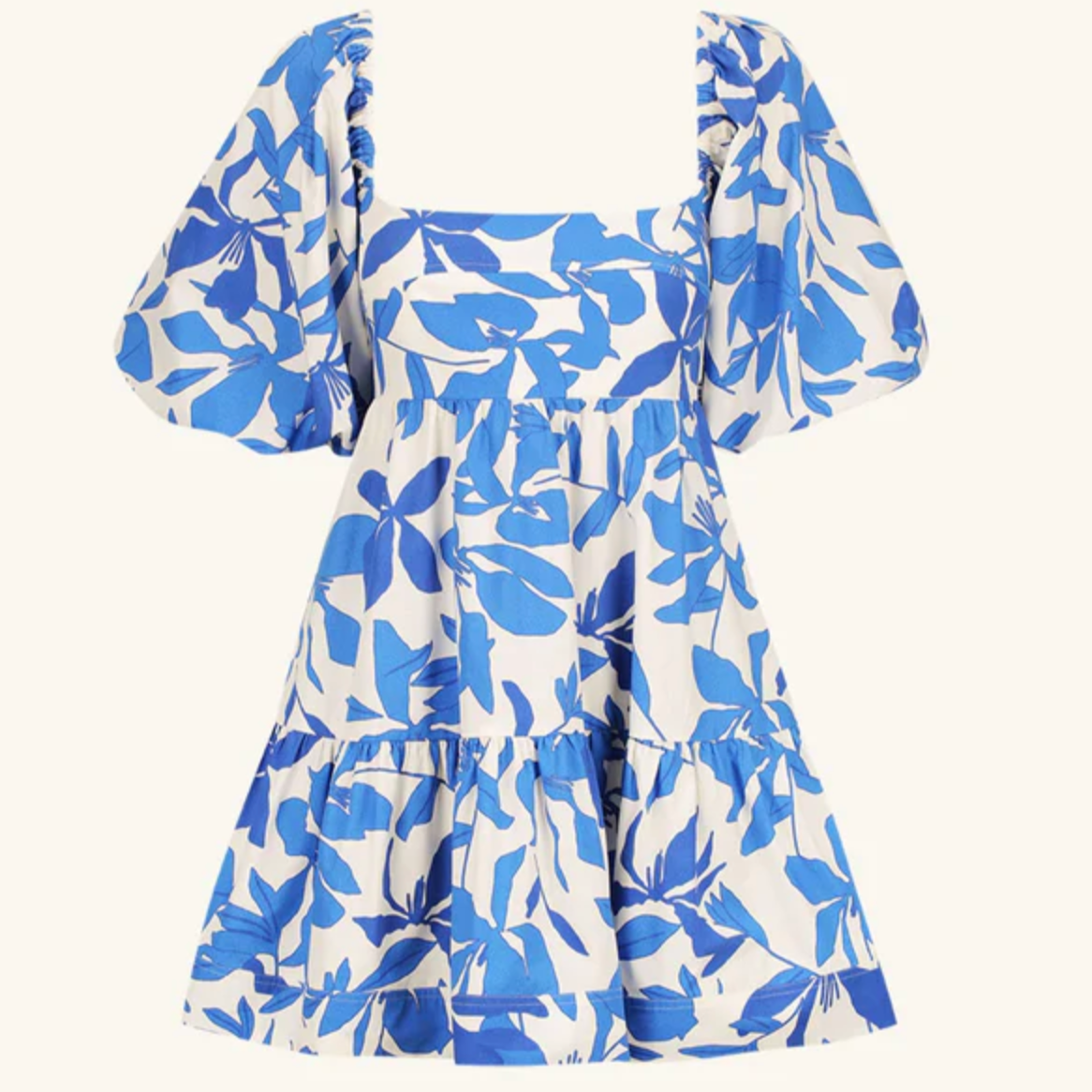 Shona Joy - Bleue Square Neck Tiered Mini Dress