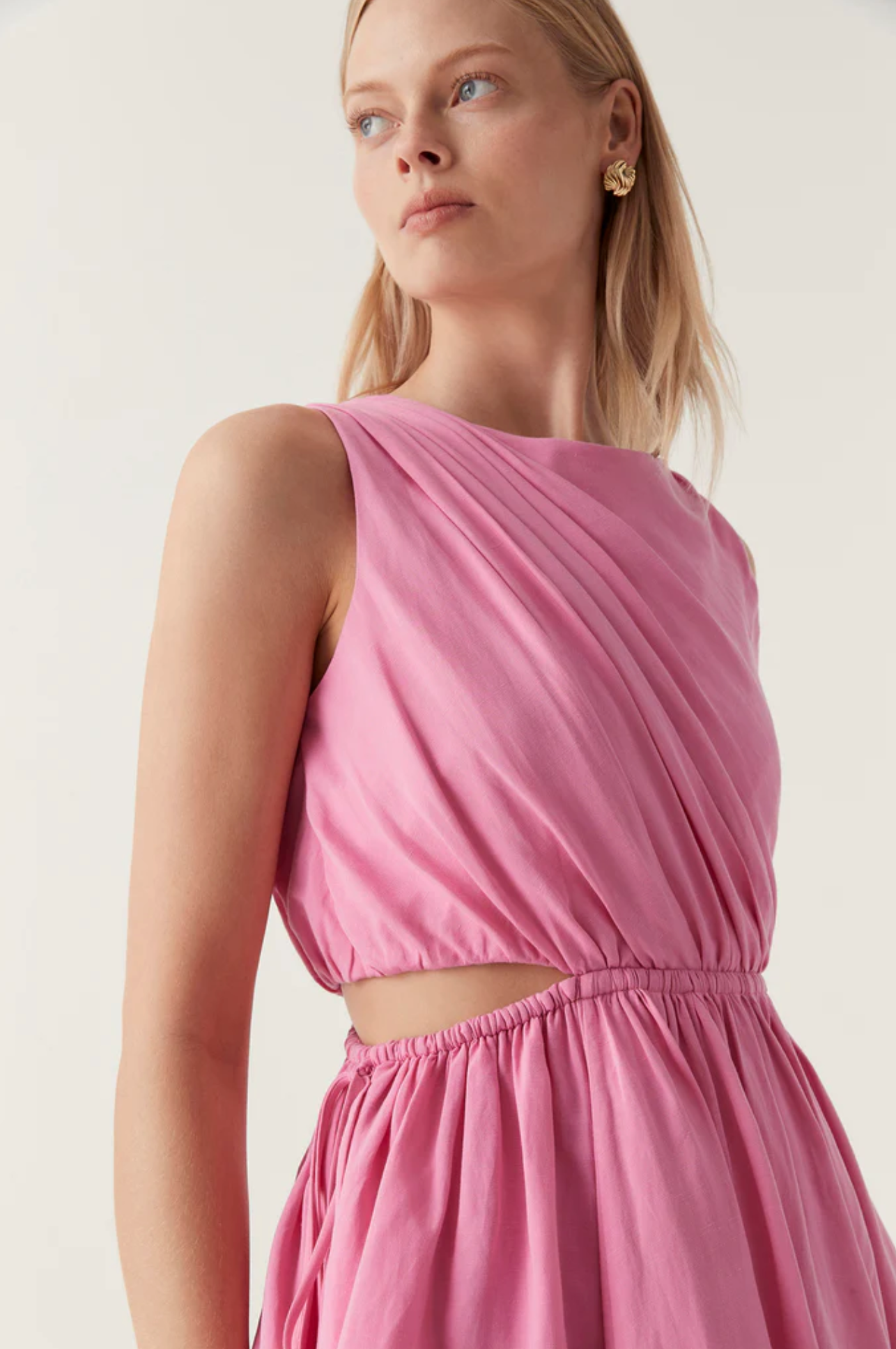 Aje - Abbey Twisted Mini Dress in Cerise Pink