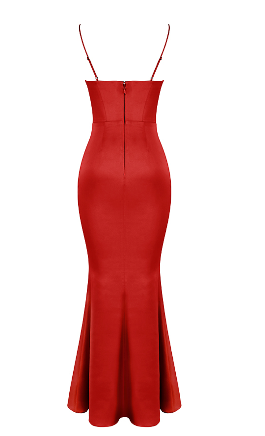 House Of CB - Olivette Red Rose Satin Corset Maxi Dress