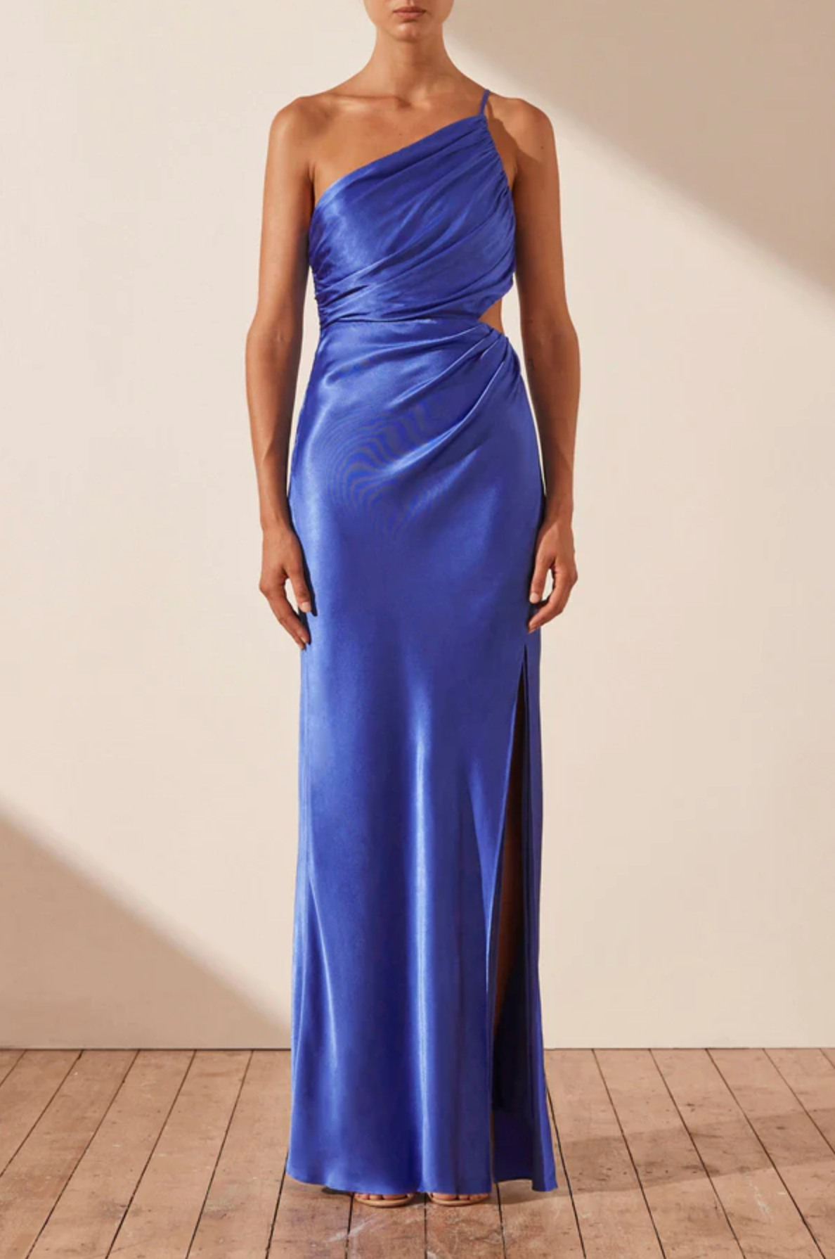 Shona Joy - Oliviera Asymmetrical Gathered Maxi Dress - Strong Blue