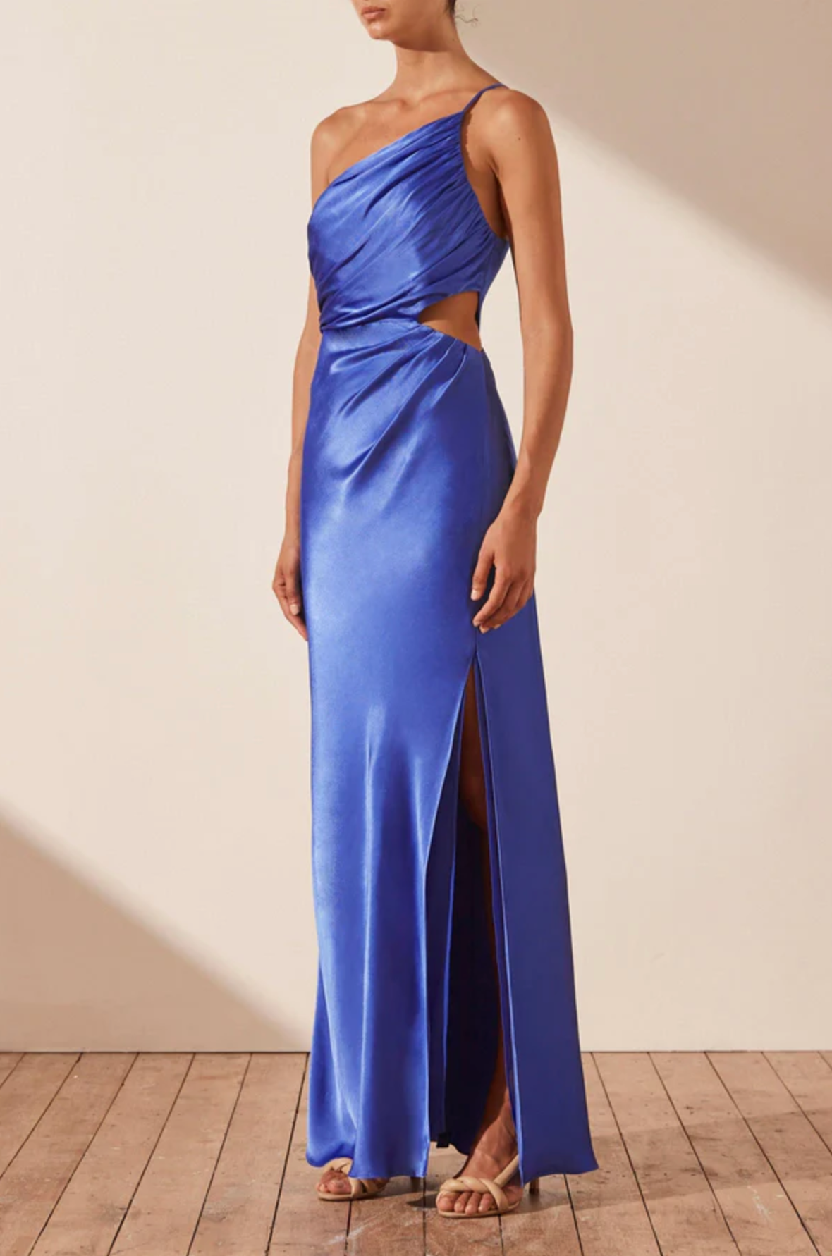 Shona Joy - Oliviera Asymmetrical Gathered Maxi Dress - Strong Blue