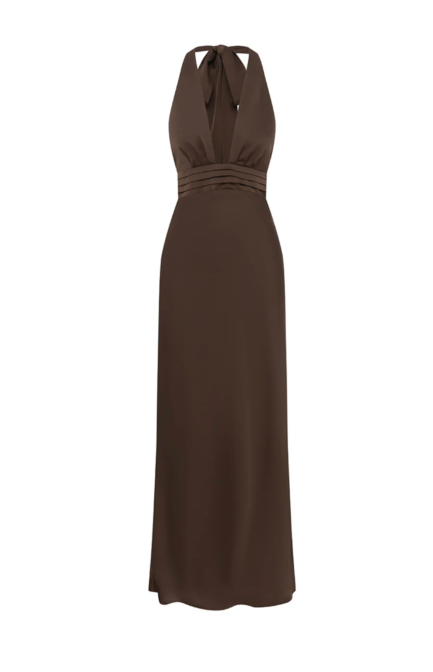 RTL - Sylvie Plunge V- Neck Maxi in Bitter Chocolate