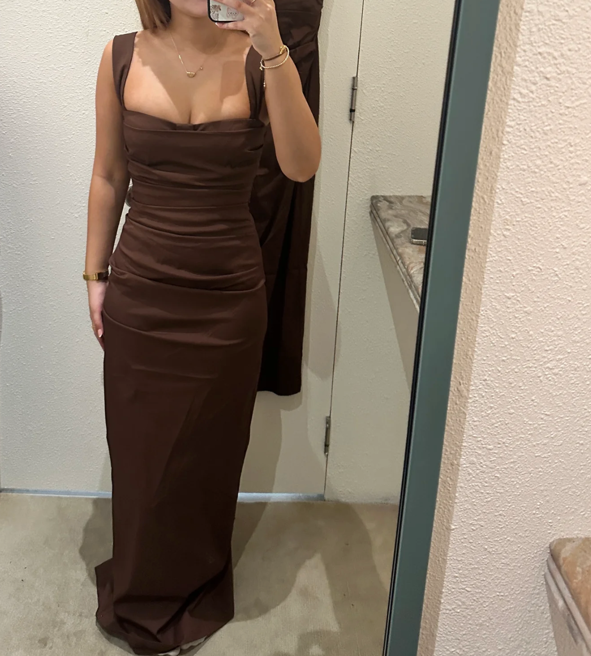 Sir The Label - Dahlia Balconette Gown in Chocolate Brown