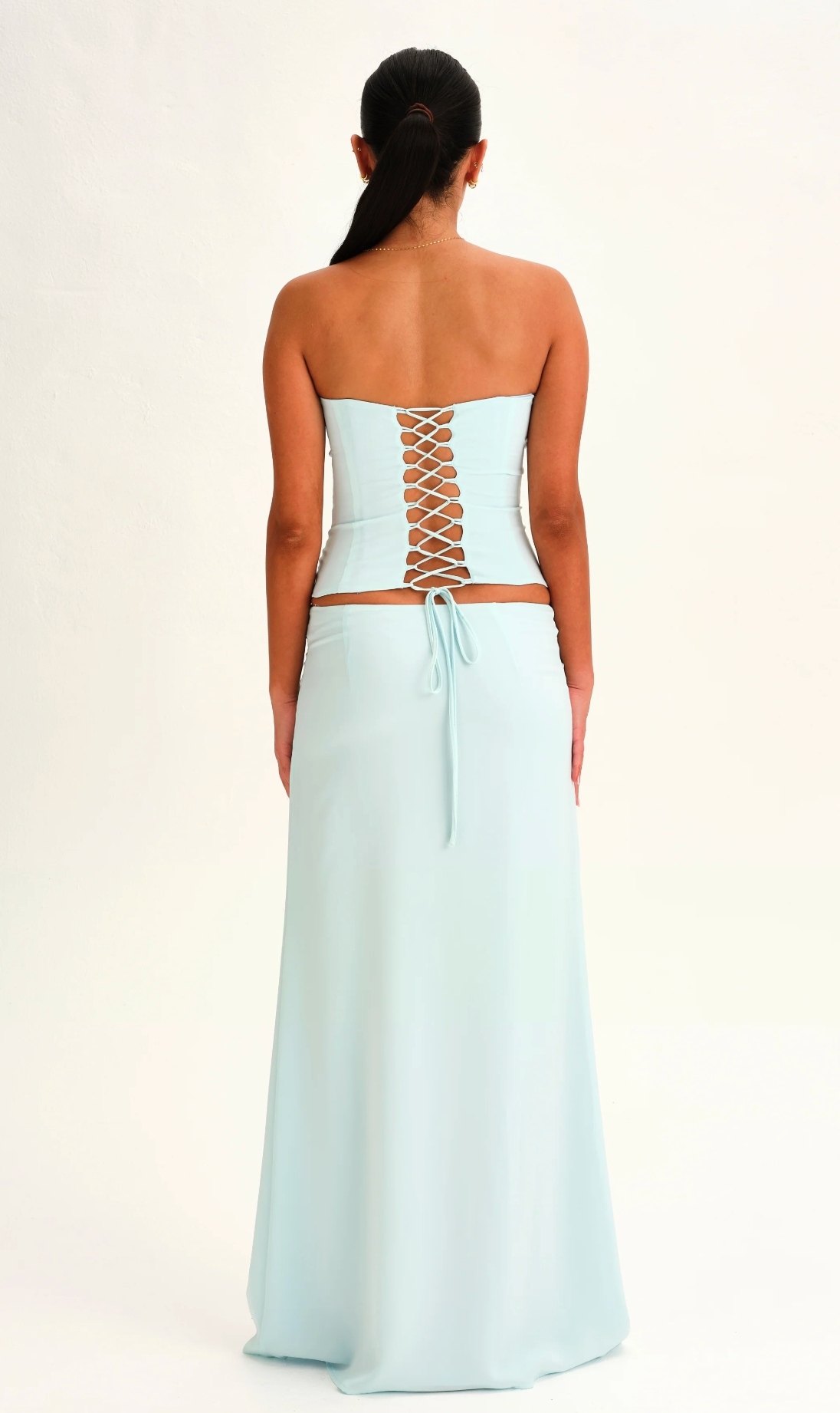 Sabelle - Charlotte Corset & Skirt Set in Aqua Mist