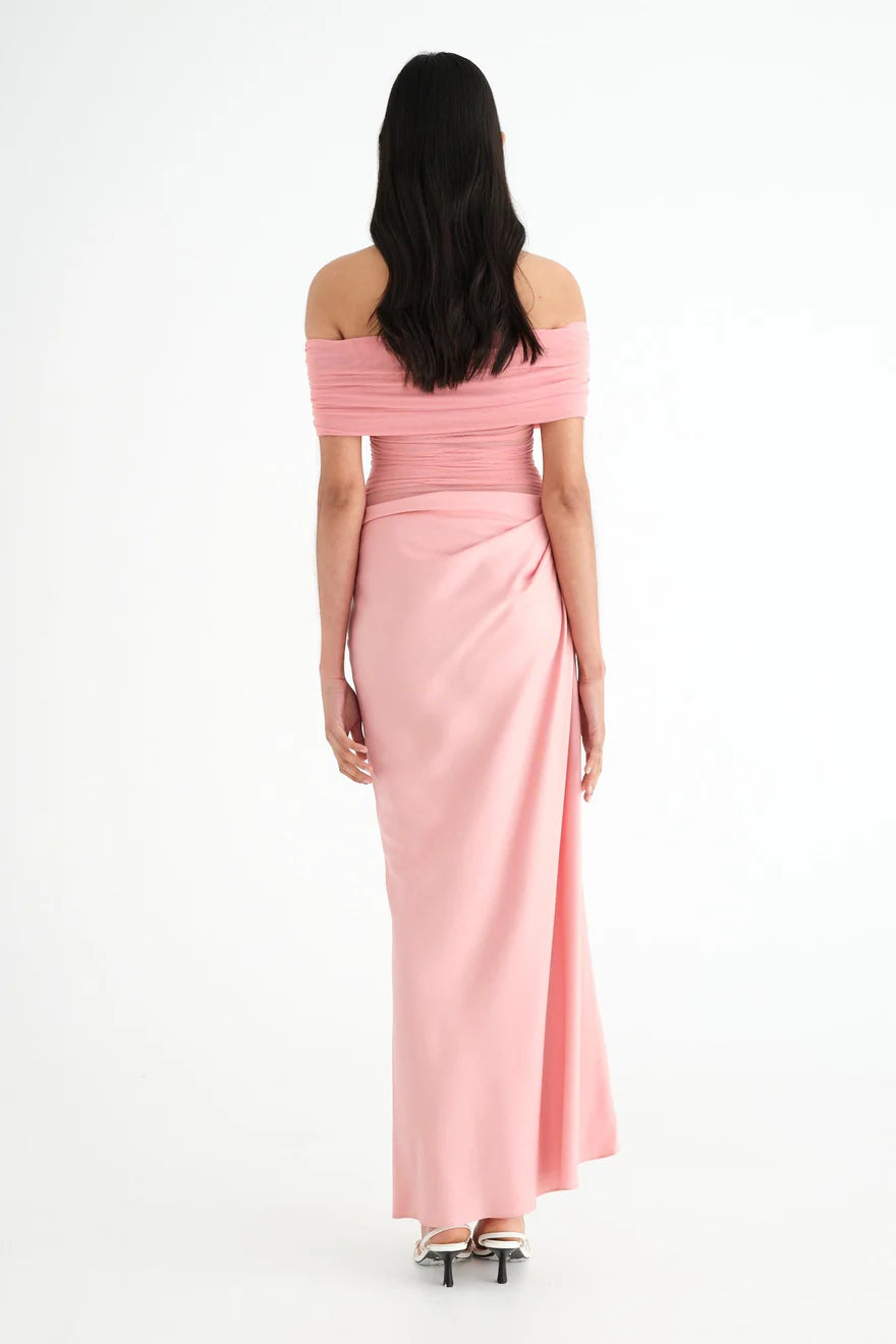 Benni - Nico Off Shoulder Maxi Dress Candyfloss