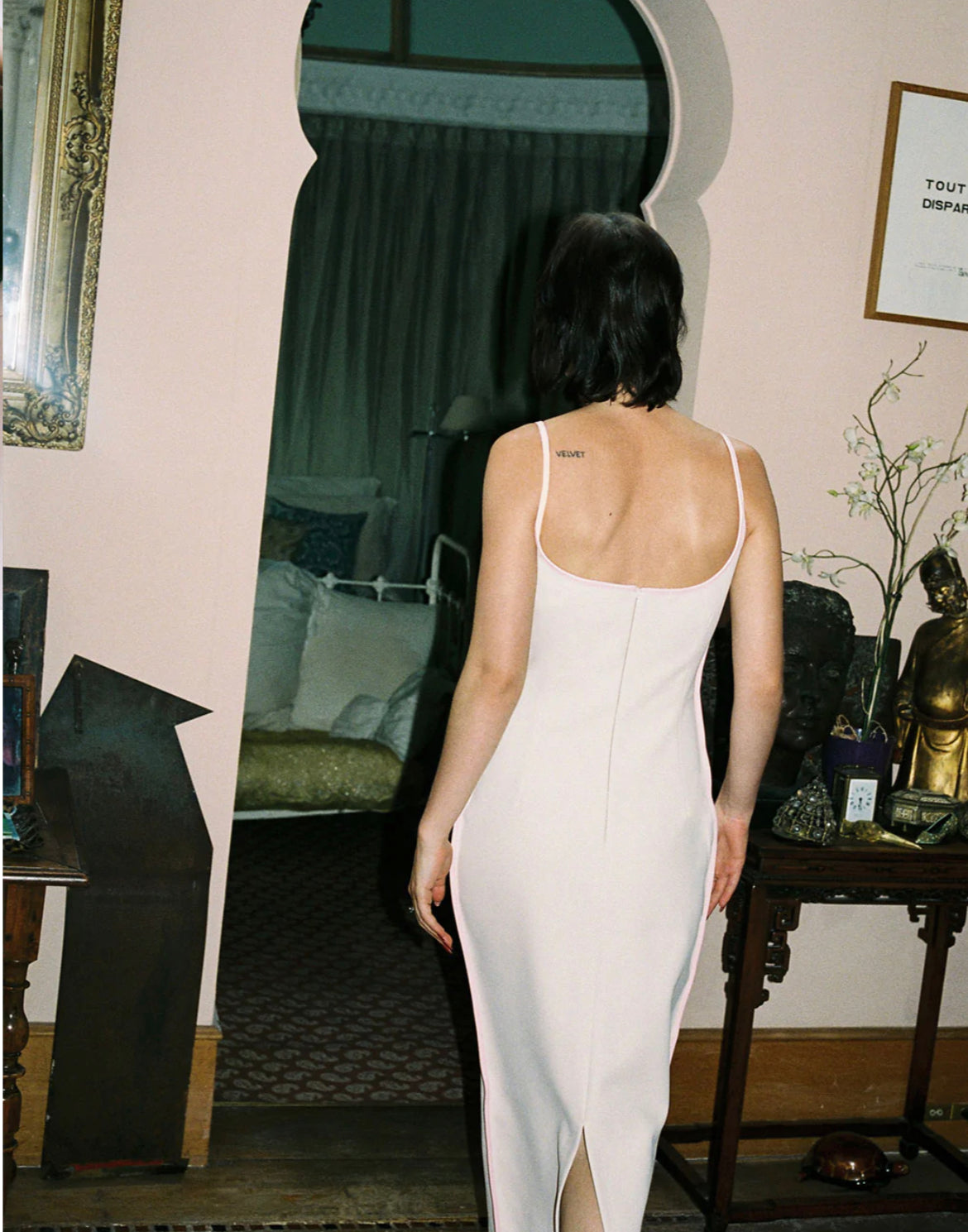 Paris Georgia - Marlo Dress Cream with Bubblegum Pink