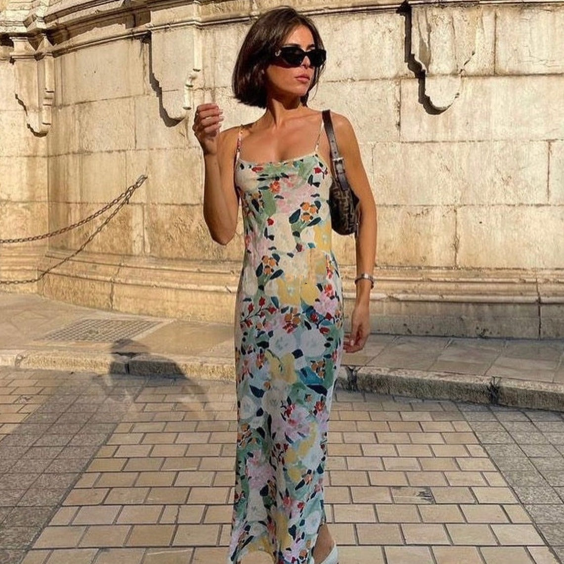 Verge Girl Flower Market Bias Cut Out Midi Dress in Floral –