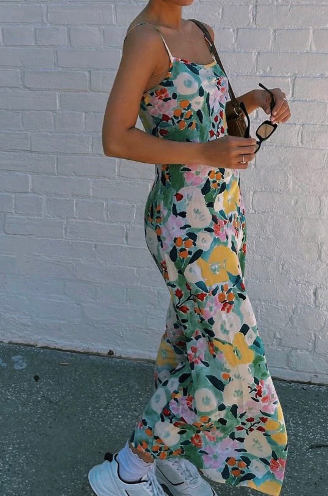 Verge Girl - Flower Market Bias Cut Out Midi Dress in Floral