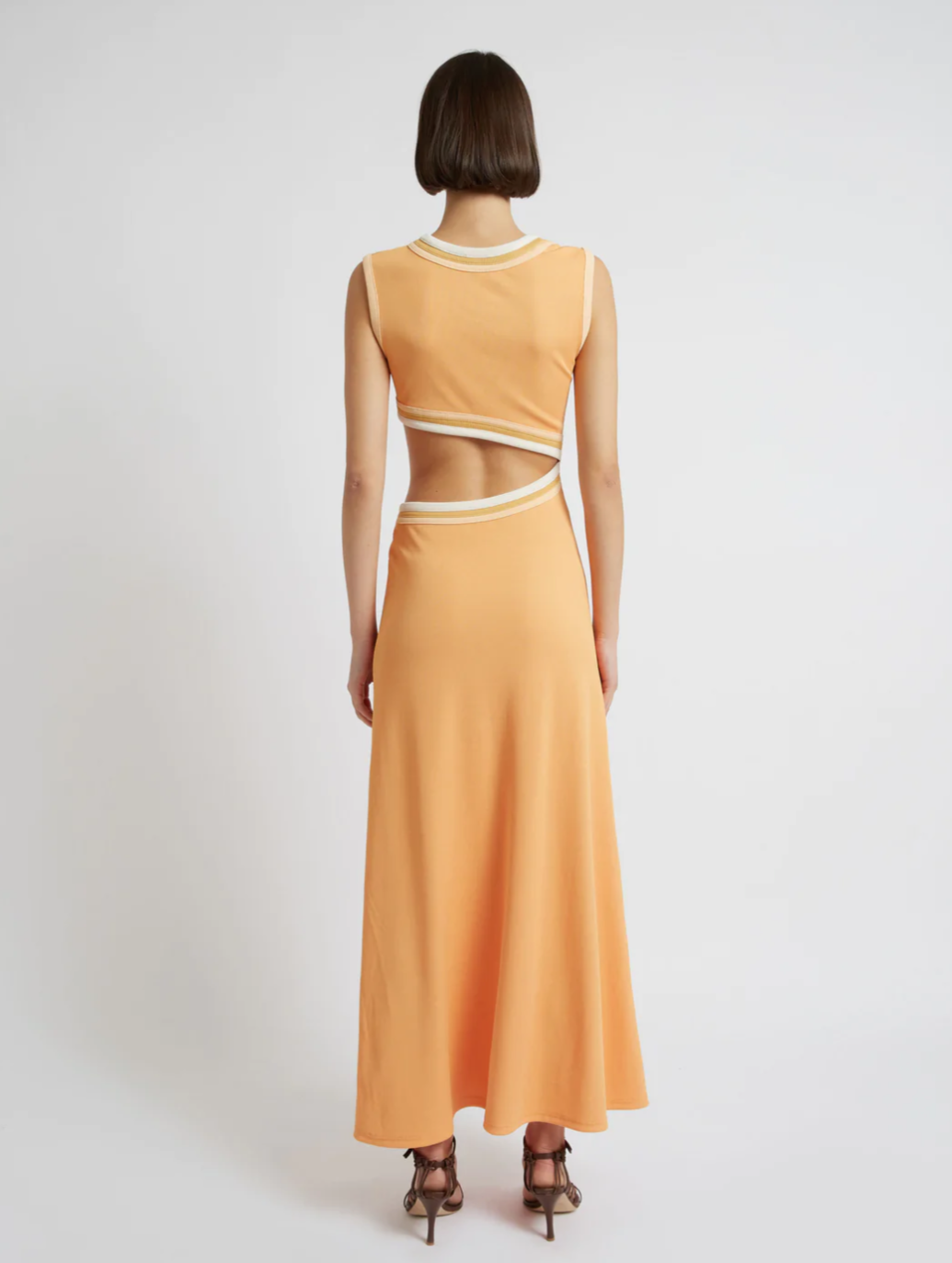 Christopher Esber - Skewed Neck Multi Bind Dress in Orange Multi