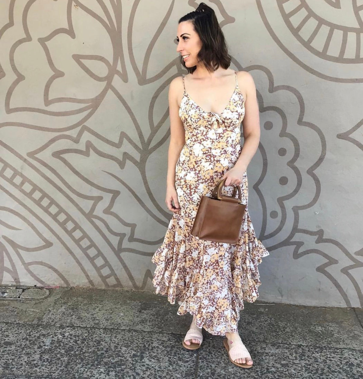Shona Joy - Dixie Tie Front Godet Midi Dress