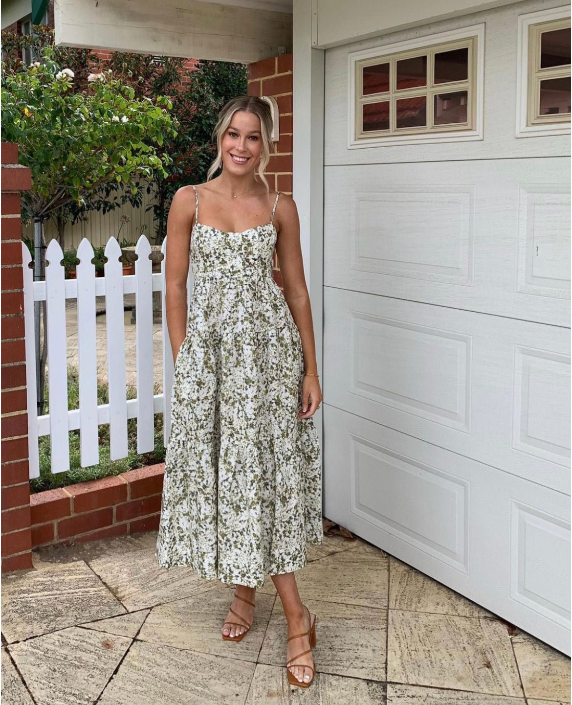 Shona Joy - Suzette Linen Tiered Midi Dress