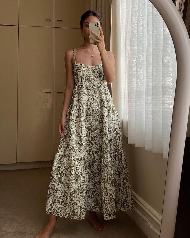 Shona Joy - Suzette Linen Tiered Midi Dress