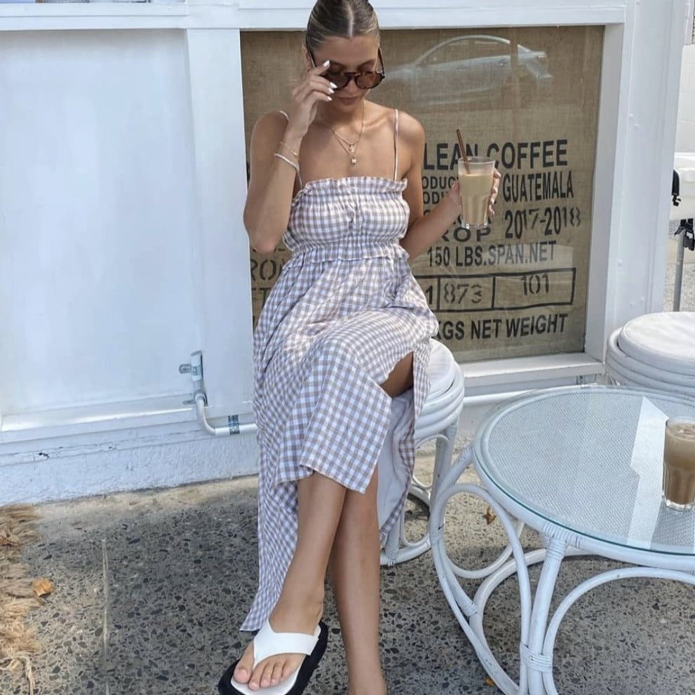 Dissh - Cedar Chocolate Check Midi Dress rwsb. Dissh - Cedar Chocolate Check Midi Dress rwsb.