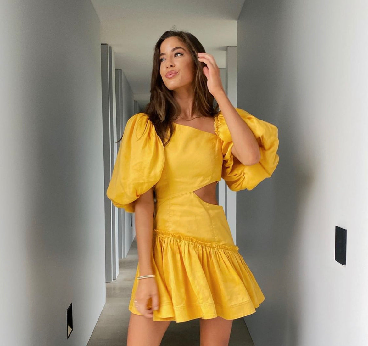 Aje - Chateau Mini Dress in Sunshine