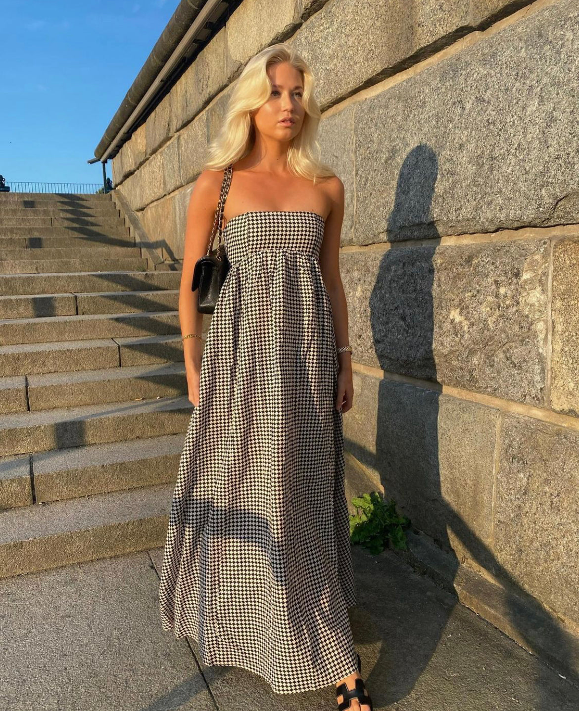 Dissh - Gaia Houndtooth Strapless Dress