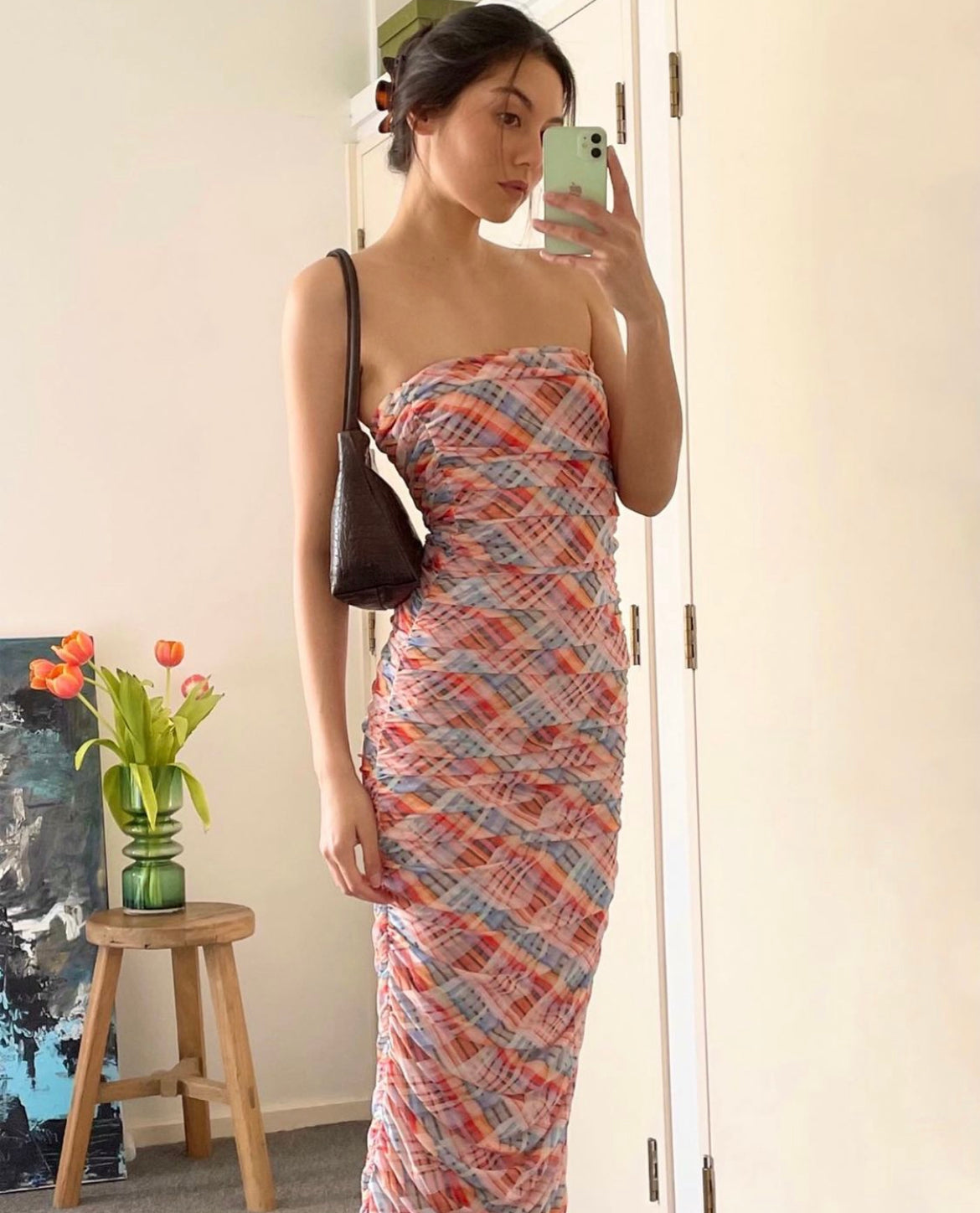 Ruby - Cherry Mesh Tube Dress