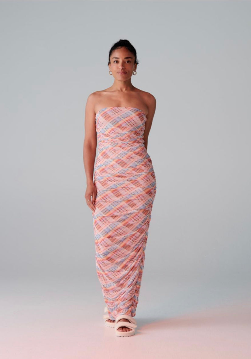 Ruby - Cherry Mesh Tube Dress