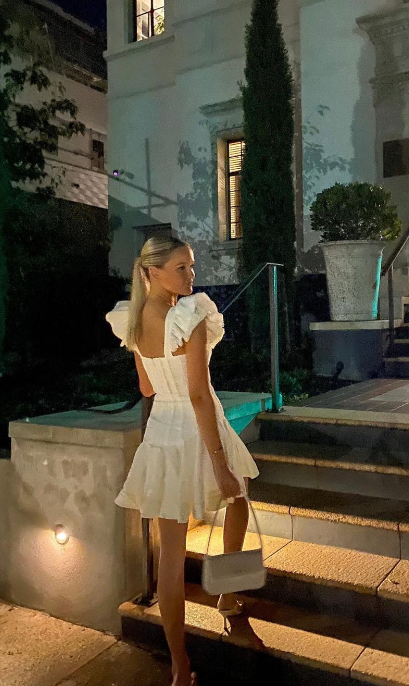Aje - Breathless Frill Sleeve Mini in White