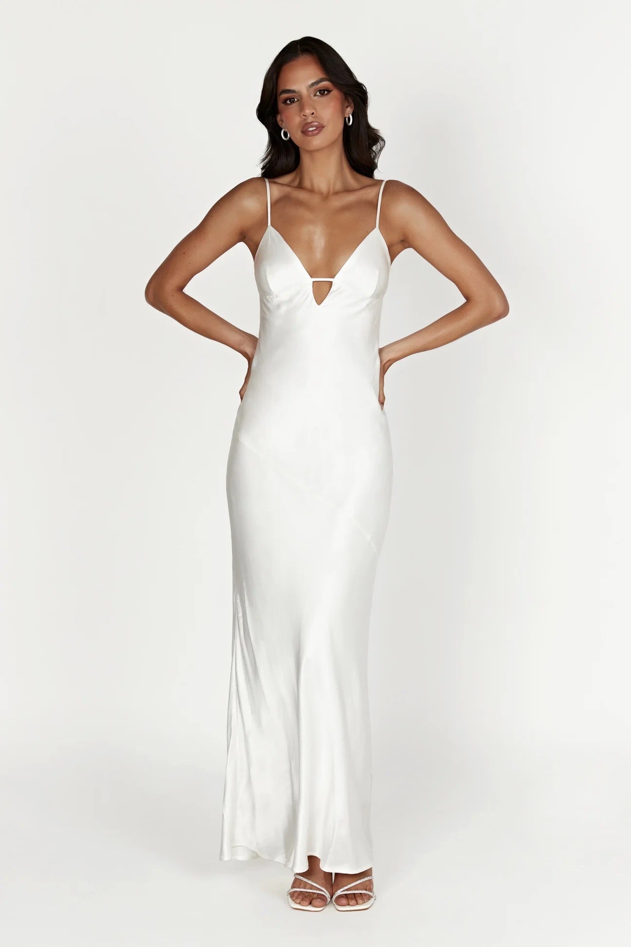 Meshki - Cora Tie Back Maxi Dress in White