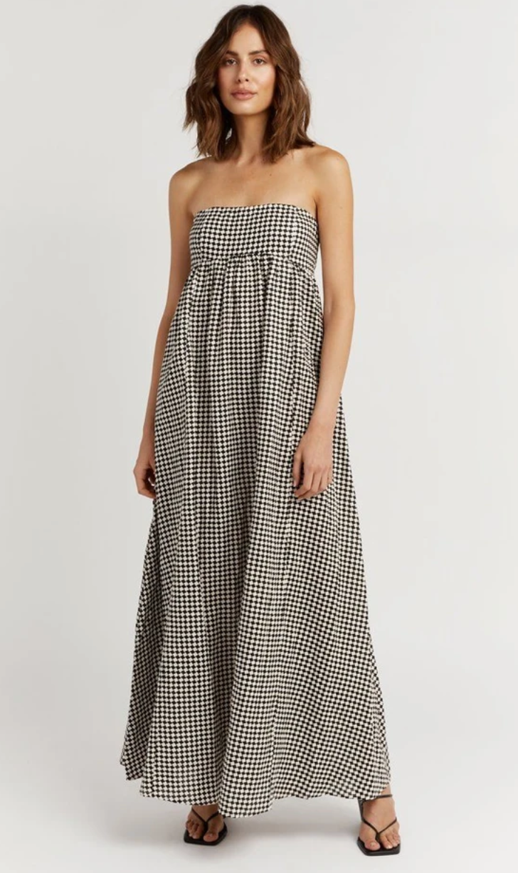 Dissh - Gaia Houndtooth Strapless Dress