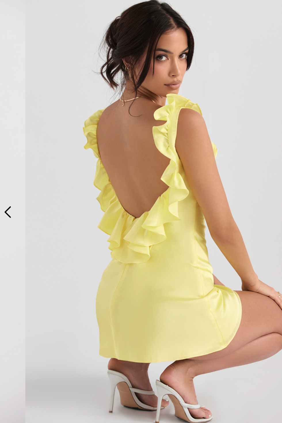 House Of CB - Tink Buttercup Satin Ruffle Mini Dress