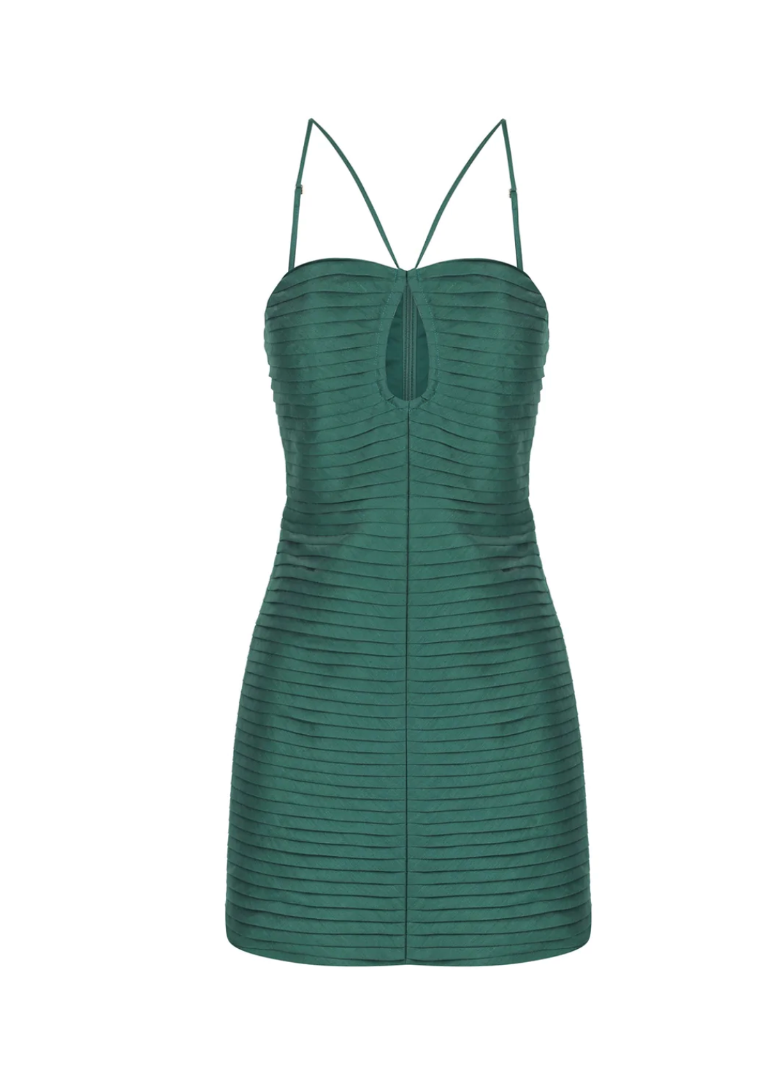 Shona Joy - Thea Linen KeyHole Mini Dress in Rosemary