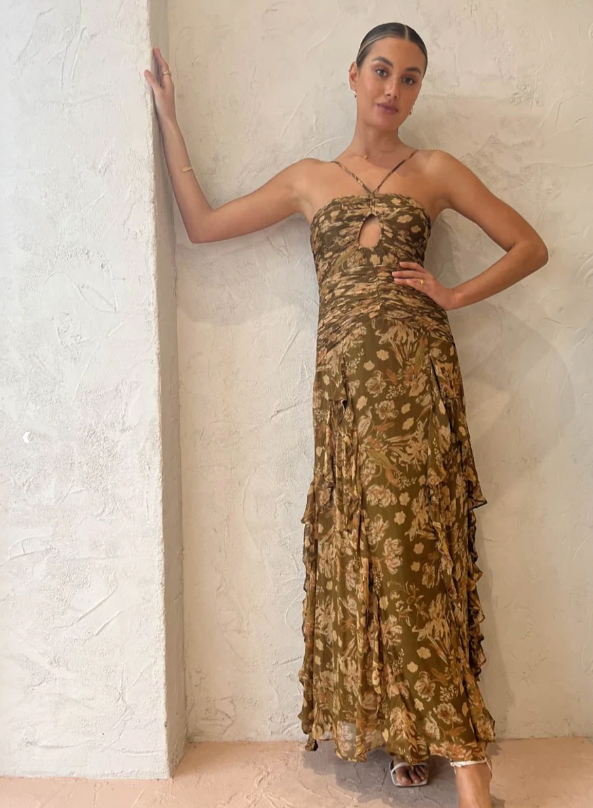 Shona Joy - Rosaline Keyhole Frill Maxi Dress