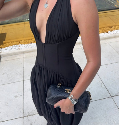 Heiress - The Halter Corset Gown in Black
