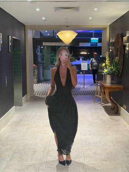 Heiress - The Halter Corset Gown in Black