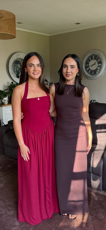 RTL - Abigail Square Neck Maxi in Cherry