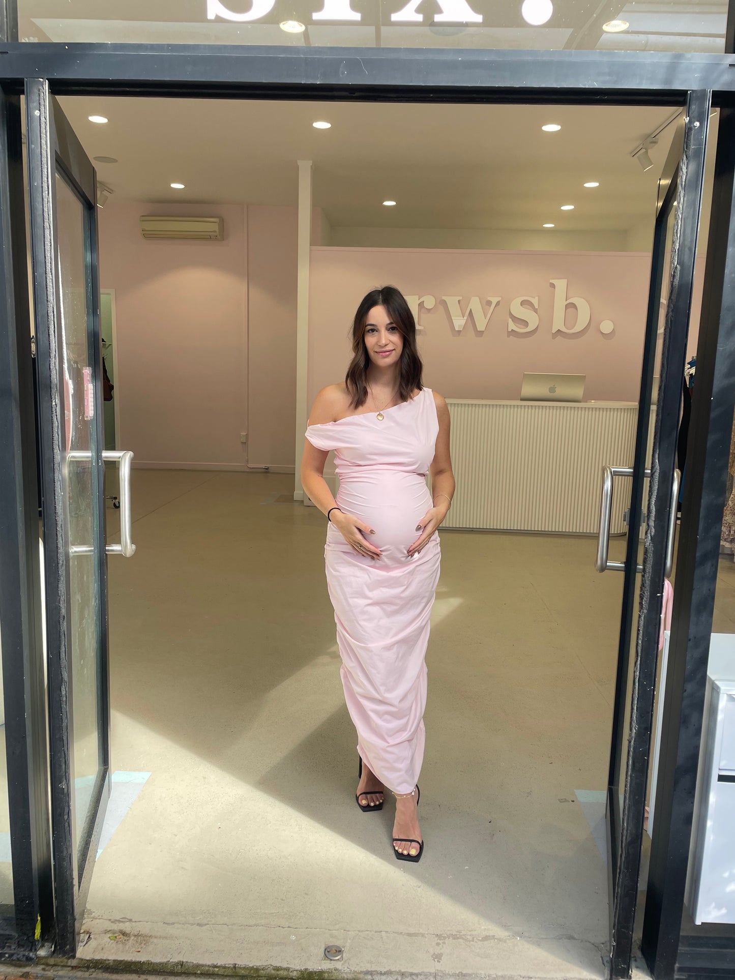 Issy - One Shoulder Midi Dress In Black