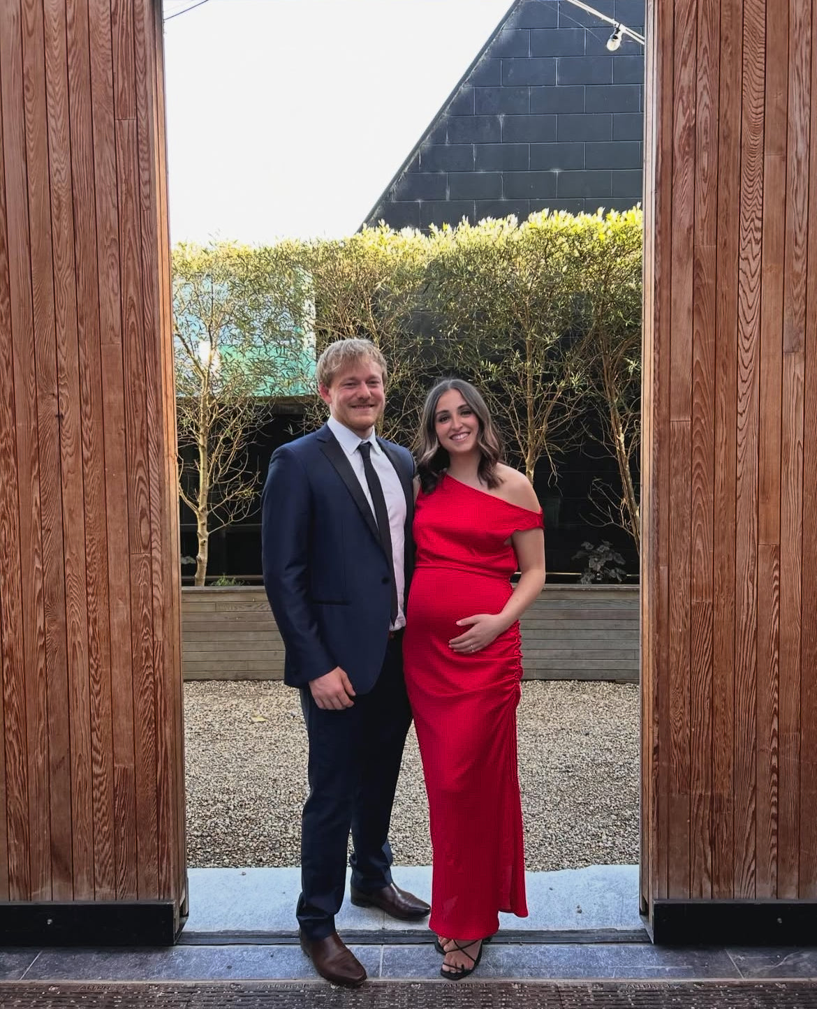 Ruby - Ecrolini Midi Dress in Lippy Red