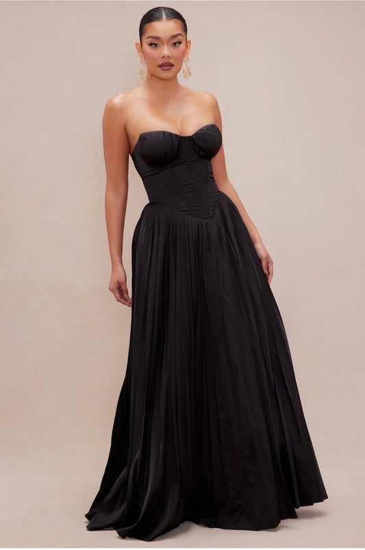 FN - Addison Satin Gown in Black
