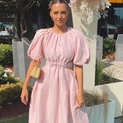 Aje - Mimosa Cut Out Midi Dress Pink rwsb. Aje - Mimosa Cut Out Midi Dress Pink rwsb.