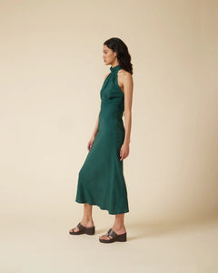 Ruby - Gigi Linen Halter Dress Emerald