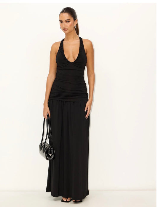Dazie - Tidal Maxi Dress in Black