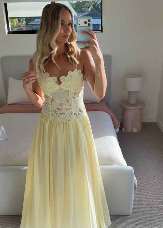 Hansen and Gretel - Stephanie Maxi Dress in Butter
