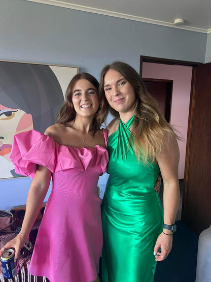 Aje - Eldora Mini Dress in Protea Pink rwsb. Aje - Eldora Mini Dress in Protea Pink rwsb.