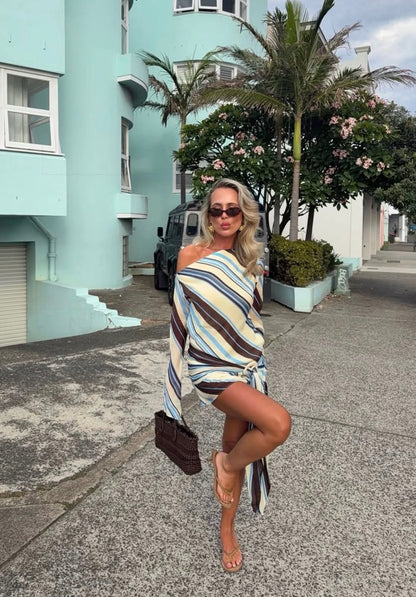 Benni - Elise Mini Dress in Ocean Stripe